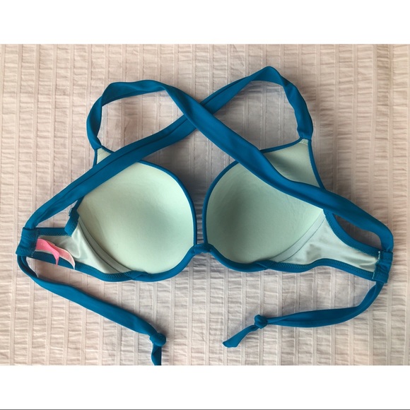 NWOT Victorias Secret 32D Deep Sky Blue Bikini Top - Picture 2 of 7